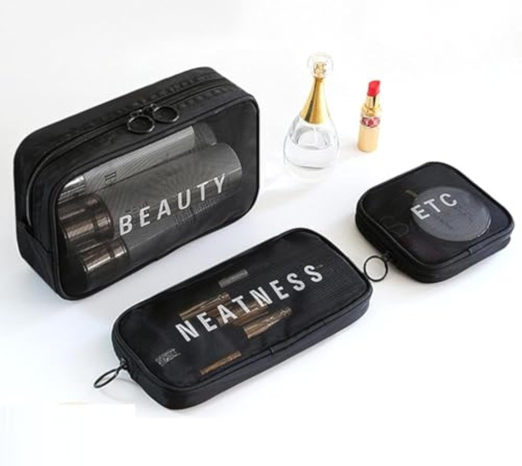Cosmetic Organizer Bag Mesh Makeup Pouch for Women